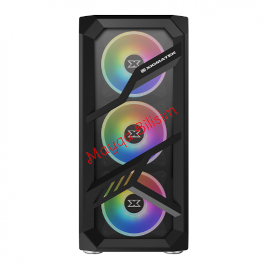 Xigmatek EN43767 LAMIYA 650W Temper Camlı 4*12cm RGB Fan + Kumanda Mid-Tower Gaming Oyuncu Kasası