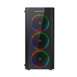 Xigmatek EN45235 DIAMOND 4PCS XCF120 Renkli Işıklı Power 600W Şeffaf Siyah ATX,U3x1U2x2 Gaming Oyuncu Kasası